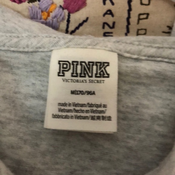 PINK VS Gray Hooded Lightweight Sweatshirt - Picture 5 of 5